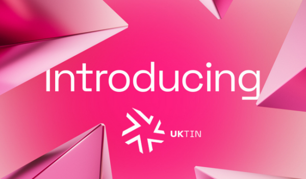 UKTIN logo and word introducing on pink background