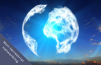 Digital image of Earth made of light