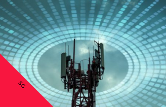 Image of radio mast with light radiating from it