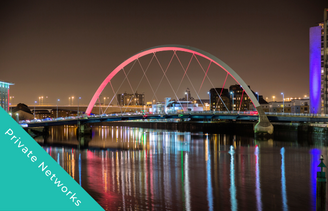 Image of Strathclyde with bridge lit up red